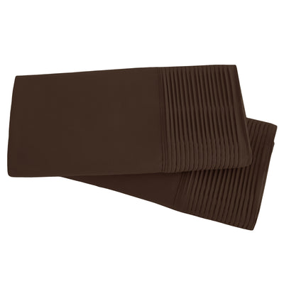 2-Piece Pleated Hem Pillowcase Set in Brown