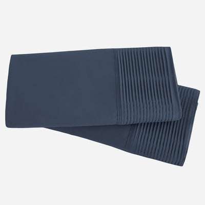 2-Piece Pleated Hem Pillowcase Set in Dark Blue
