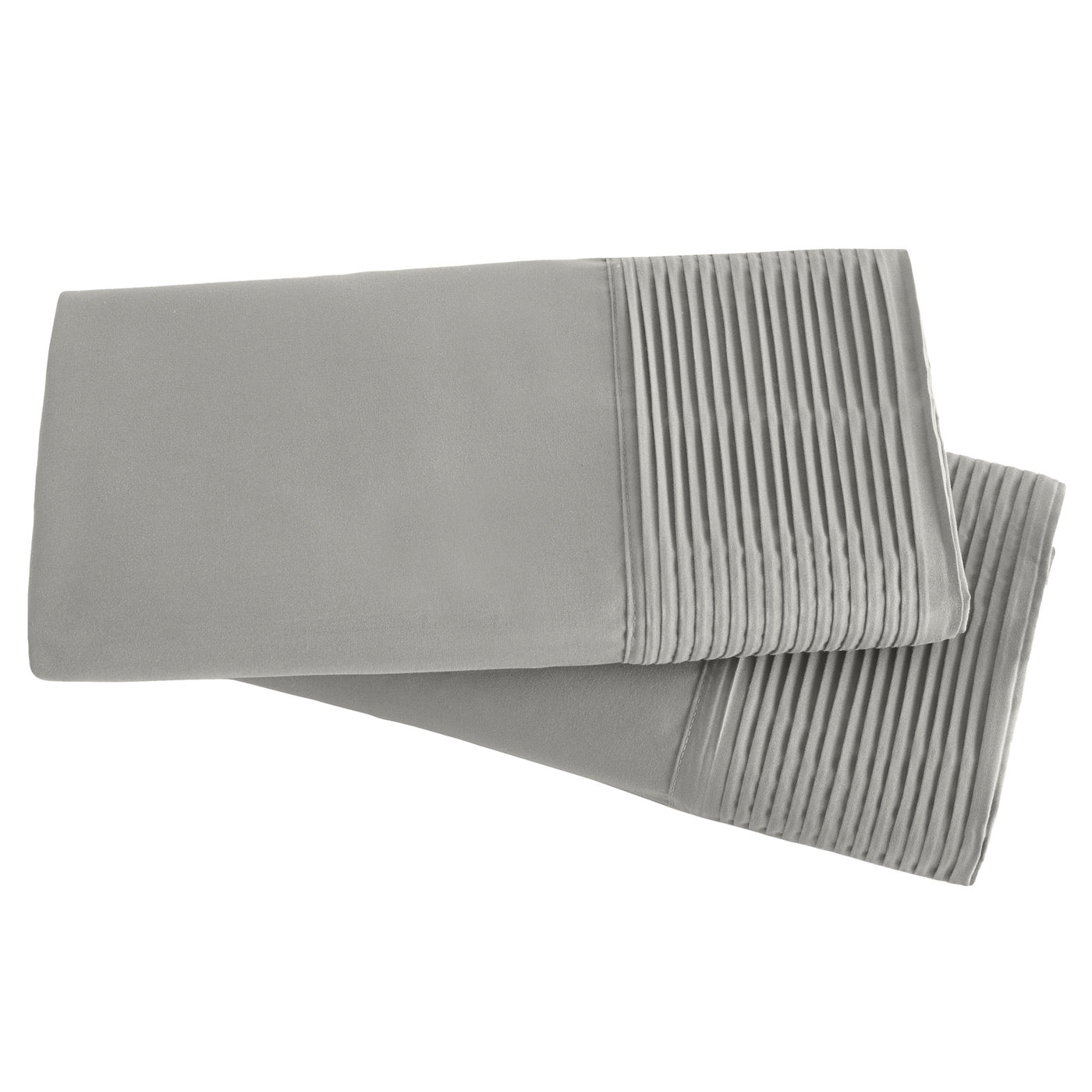 2-Piece Pleated Hem Pillowcase Set in Grey