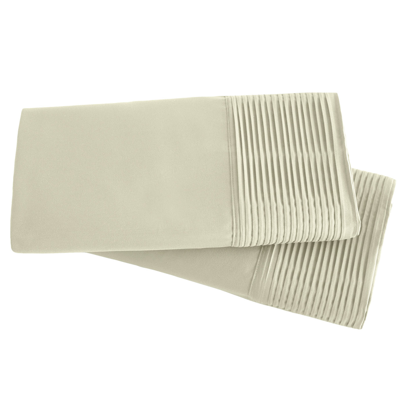 2-Piece Pleated Hem Pillowcase Set in Off White