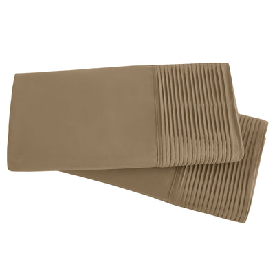 2-Piece Pleated Hem Pillowcase Set in Taupe