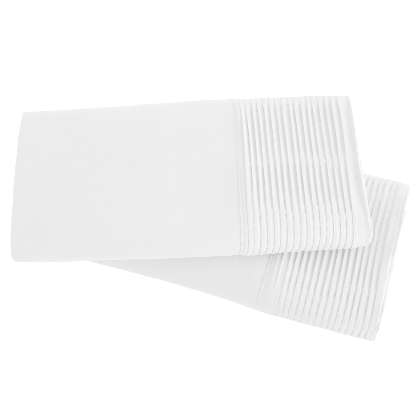2-Piece Pleated Hem Pillowcase Set in White