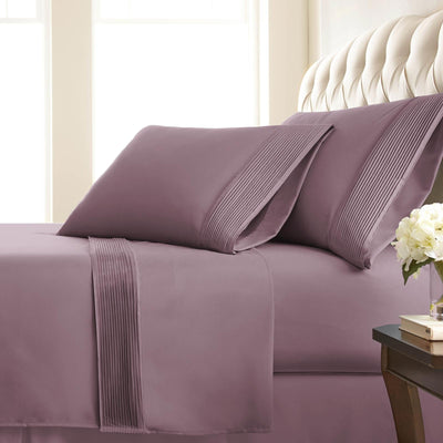 110 GSM Pleated Sheet Set in lavender