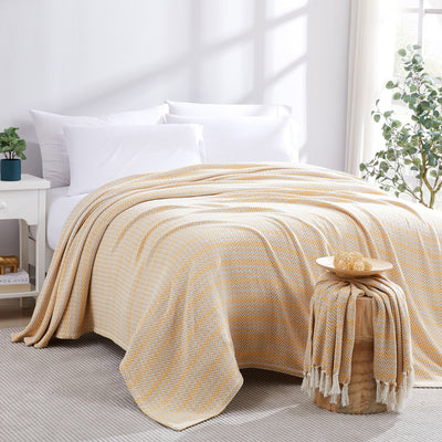 Cotton Herringbone Blankets and Throws
