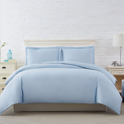Solid Cotton Duvet Cover in Blue