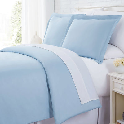 Solid Cotton Duvet Cover in Blue