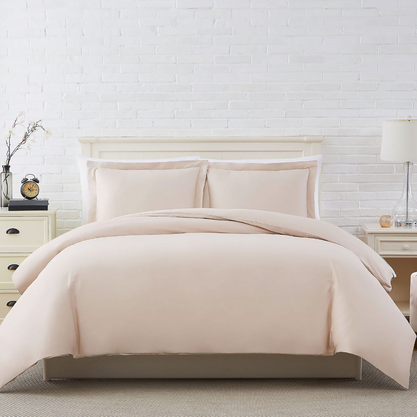 Solid Cotton Duvet Cover in Sand