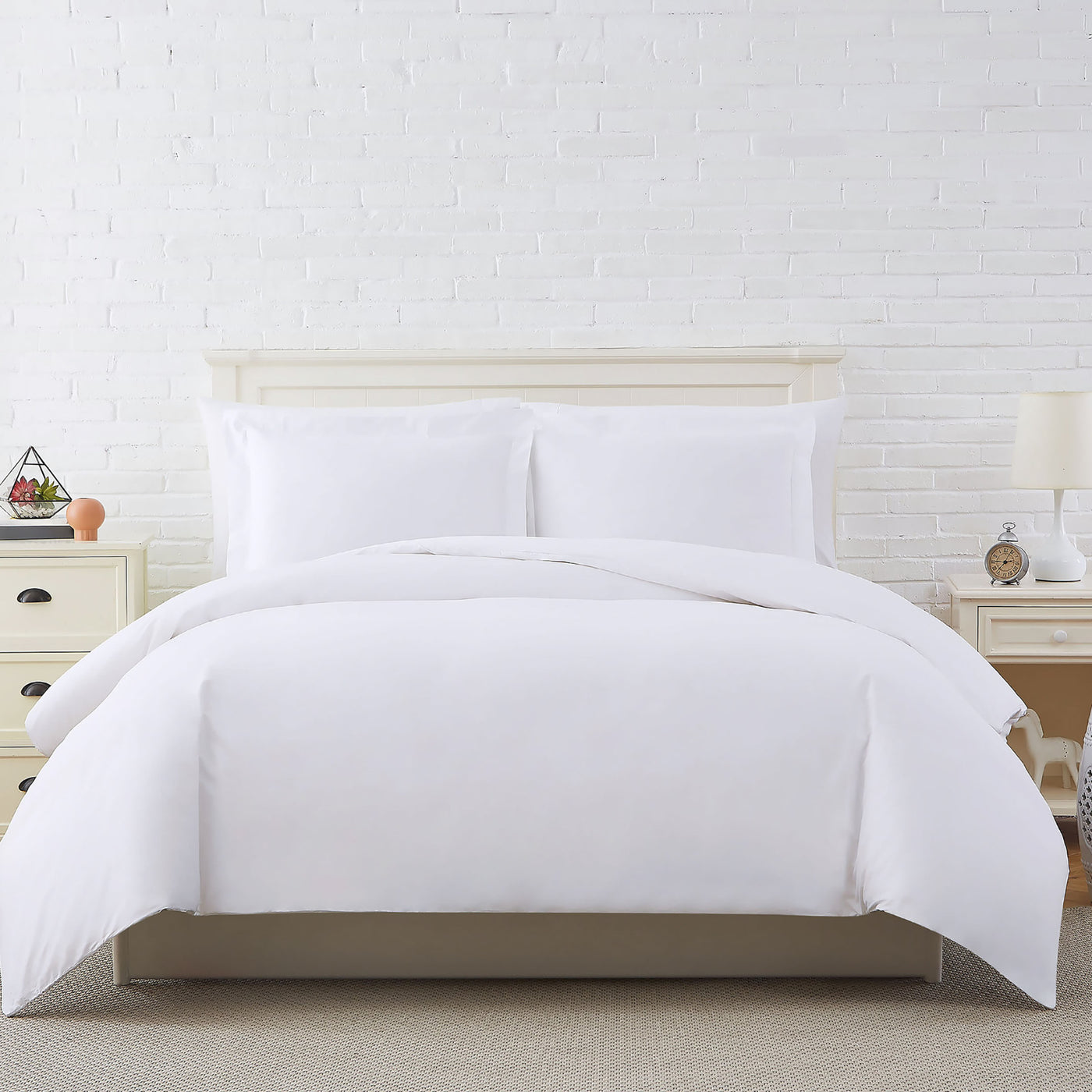 Solid Cotton Duvet Cover in White