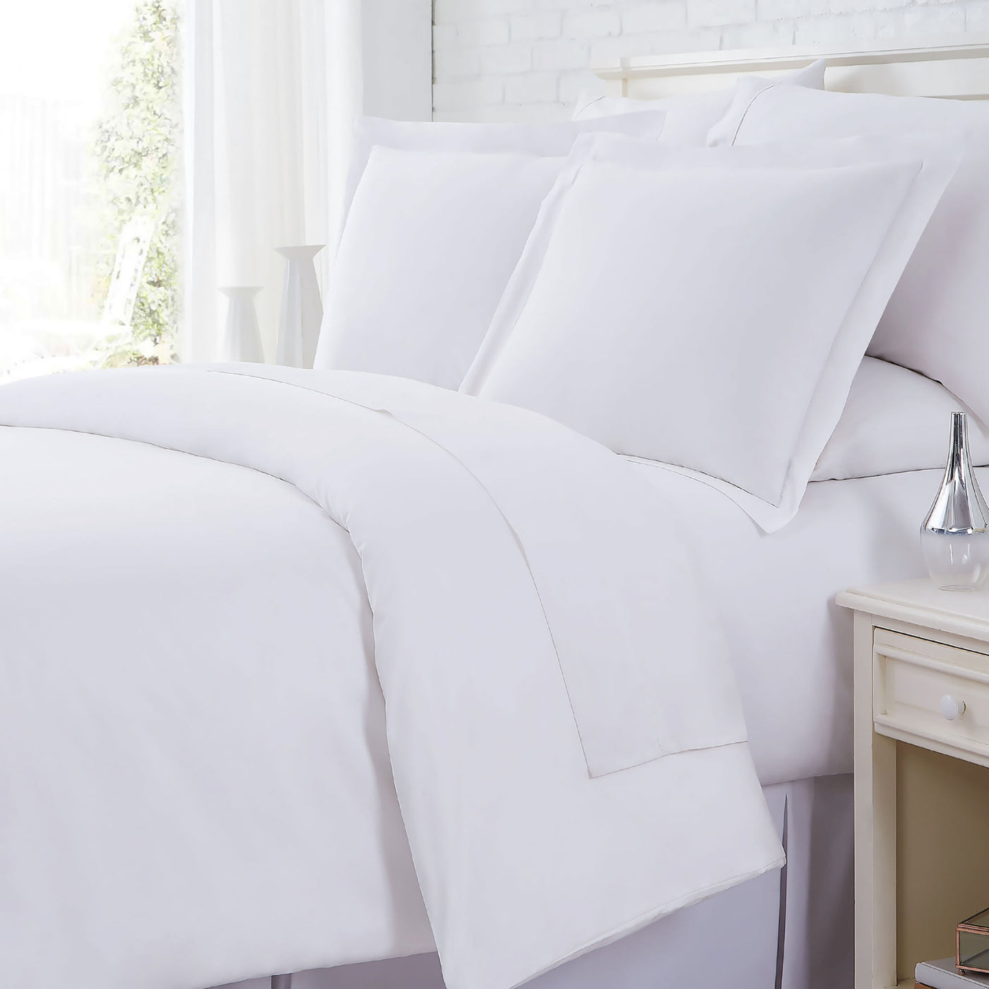 Solid Cotton Duvet Cover in White