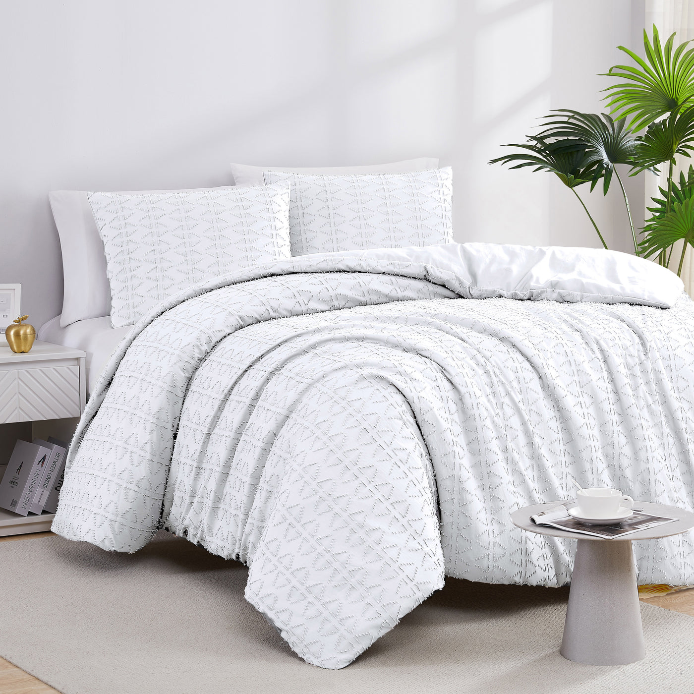 Clipped Jacquard delta Duvet Cover Set