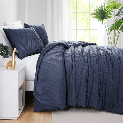 Chevron Clipped Jacquard Comforter Set