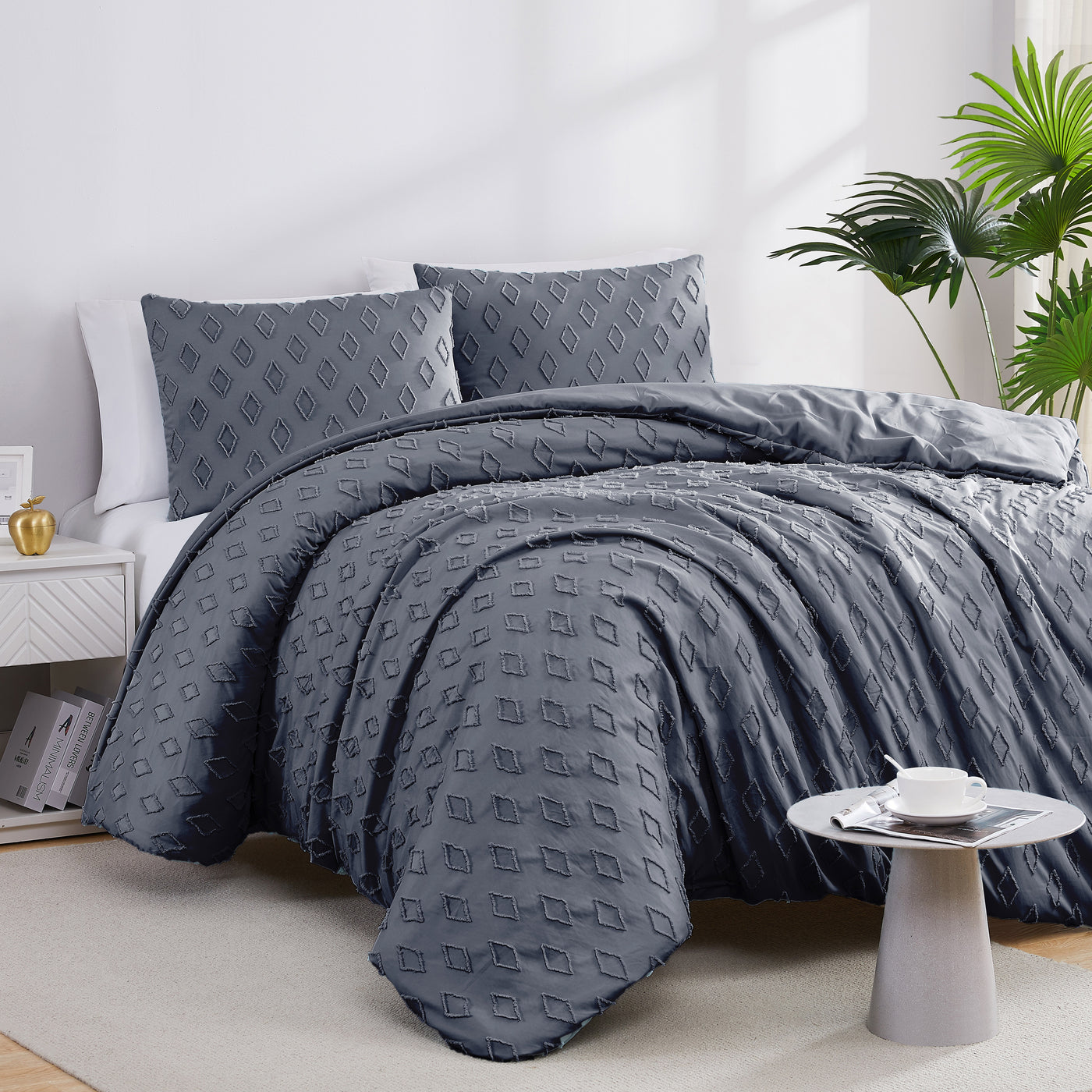 Clipped Jacquard delta Duvet Cover Set