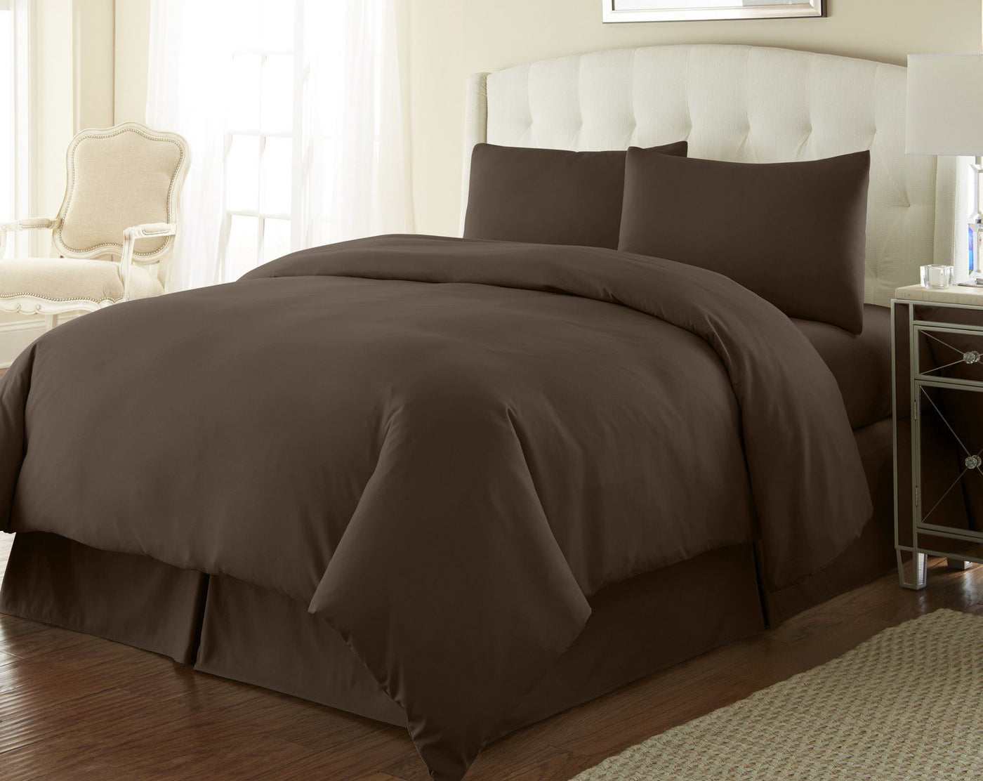 100% Cotton Duvet Set in Brown