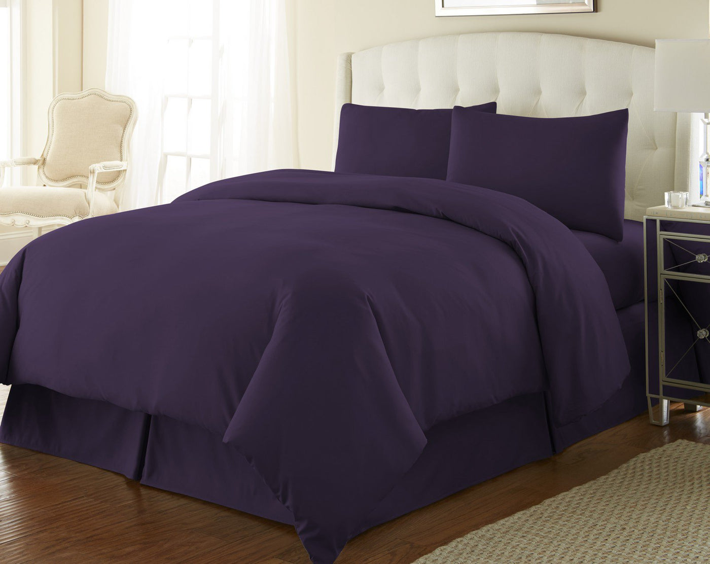 100% Cotton Duvet Set in Purple