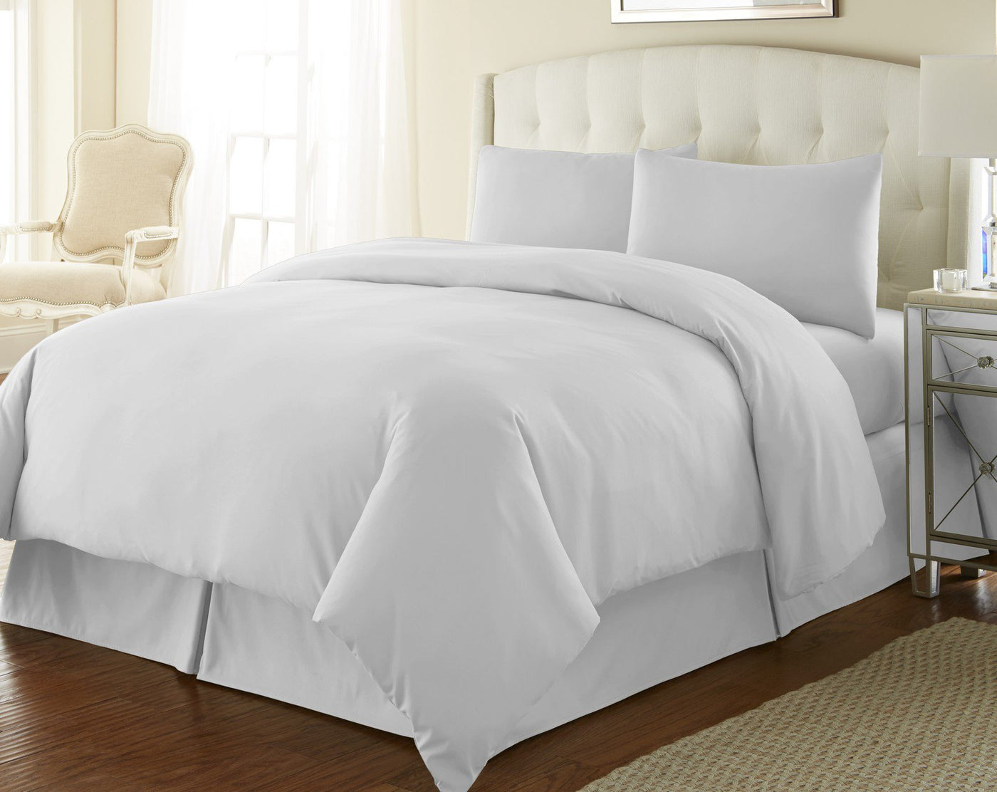 100% Cotton Duvet Set in Bright White