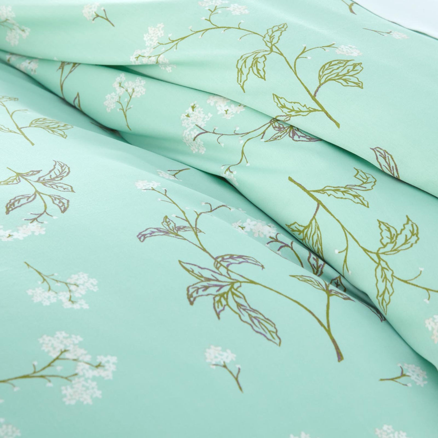 Forget Me Not Cotton Duvet Cover in Green