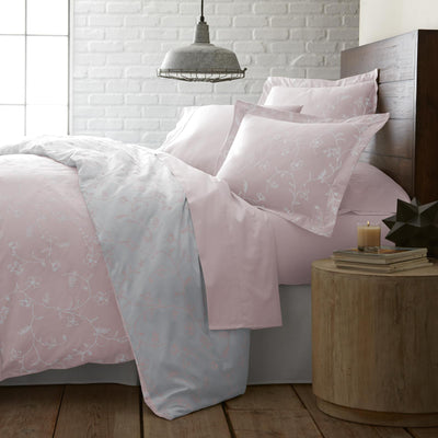 100% Cotton Secret Garden Duvet Cover in Pastel Pink