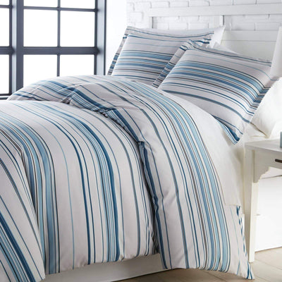 Angled View of Malibu Dreams Comforter Set in Blue#color_malibu-dreams-blue