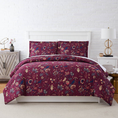 Botanical Spell Duvet in Red