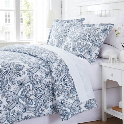 bluebell paisley duvet cover in blue