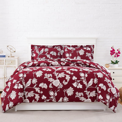 Blue Afternoon Comforter Set in Red