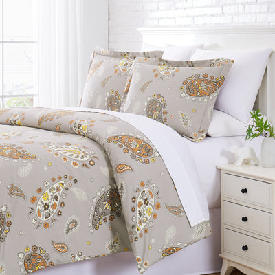 Pretty Paisley Duvet Cover in Taupe