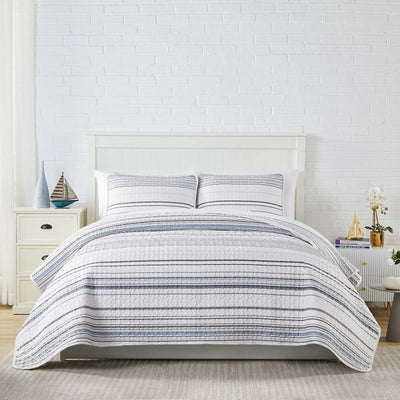 Front View of Malibu Dreams Quilt Set in Grey#color_malibu-dreams-grey