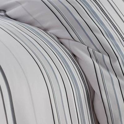 Details and Print Pattern of Malibu Dreams Duvet Cover Set in Grey#color_malibu-dreams-grey