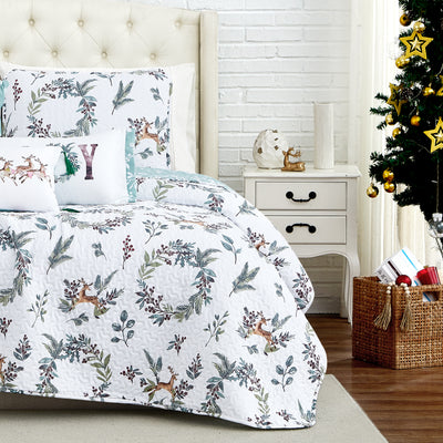 Happy Holidays 6-Piece Oversized Quilt Bedding Set