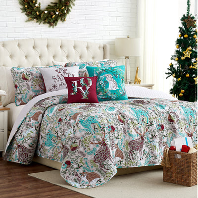 Christmas Woodland 6-Piece Oversized Quilt Bedding Set