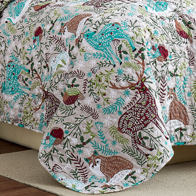 Christmas Woodland 6-Piece Oversized Quilt Bedding Set
