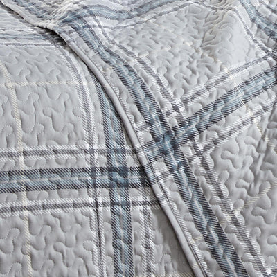 Purely Plaid Quilt Set in Grey#color_plaid-grey