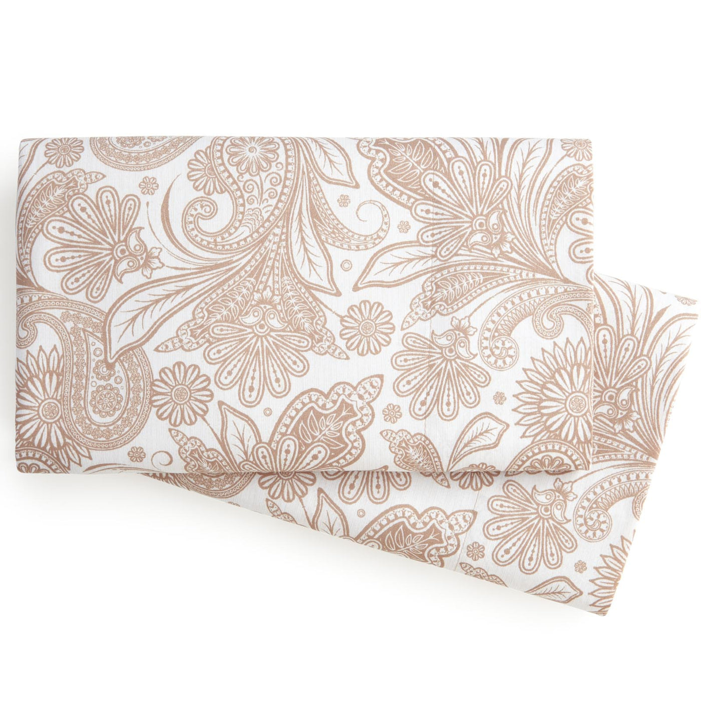 Sacred Journey Pillowcase Set in White with Taupe