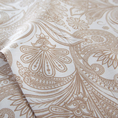 Sacred Journey Sheet Set in White with Taupe