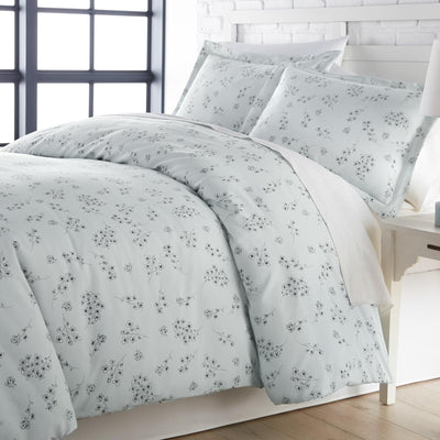 Springtime Sprigs Duvet Cover Set in blue floral print pattern