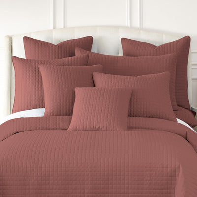 110 GSM Microfiber Quilted shams in multiple sizes in marsala