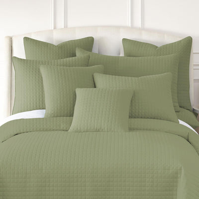 110 GSM Microfiber Quilted shams in multiple sizes in Sage Green