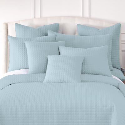 110 GSM Microfiber Quilted shams in multiple sizes in Sky Blue