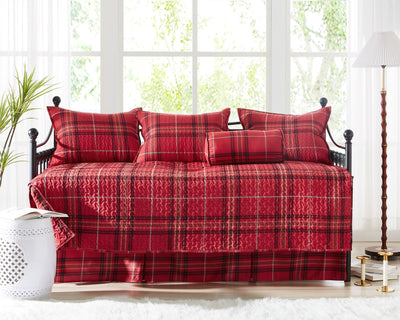 Purely Plaid daybed cover set in Red