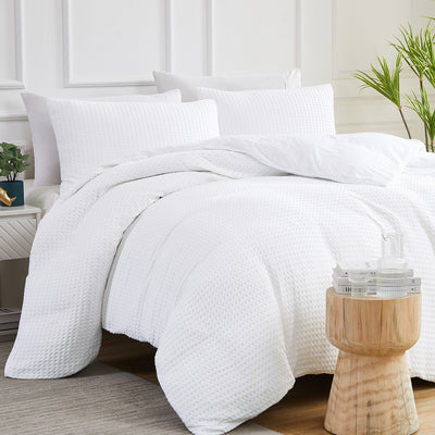 Waffle Cotton Duvet Cover Set