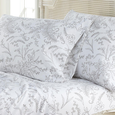 Wild Winter Pillowcase Set in White with Grey